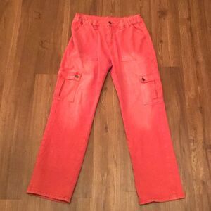 ANNIEWEAR Cargo Pants Jean - Deep Red